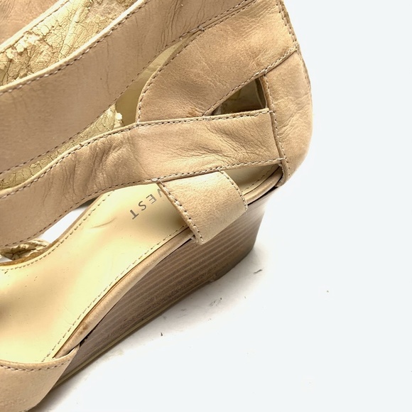 Nine West PIPINHOT Wedge Genuine Leather Sandals 6 - Picture 10 of 12